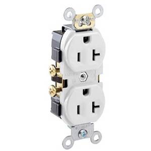 125 V 20 A, Leviton Manufacturing Co. Inc. CR20-W Straight Blade Receptacle, White
