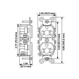 125 V 20 A, Leviton Manufacturing Co. Inc. CR20-W Straight Blade Receptacle, White