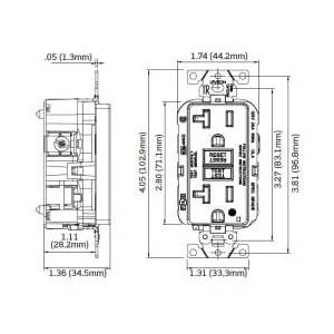 125 VAC 20 A, Leviton Manufacturing Co. Inc. GFNT2-HGI Self-Test GFCI Receptacle, Ivory