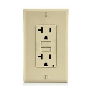 125 VAC 20 A, Leviton Manufacturing Co. Inc. GFNT2-I Self-Test GFCI Receptacle, Ivory