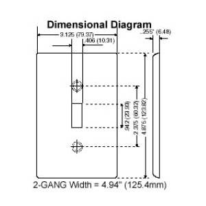 2-Gang, Leviton Manufacturing Co. Inc. PJ2-I Wallplate, Ivory