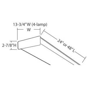 24", 120 to 277V 17W, Acuity Brands Lighting Inc. SB217-MV Wraparound Light Fixture, 2-Lamp, 17WT8