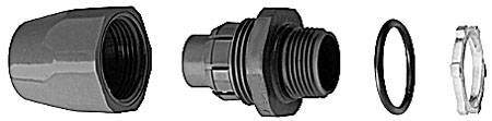 1" Gray PVC Straight 2-Piece Threaded Male Liquidtight Flexible Non-Metallic Conduit Connector