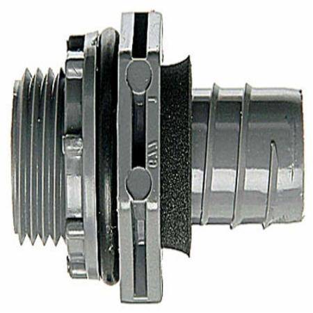 1/2" Gray PVC Straight 1-Piece Spiral Threaded Male Liquidtight Flexible Non-Metallic Conduit Connector