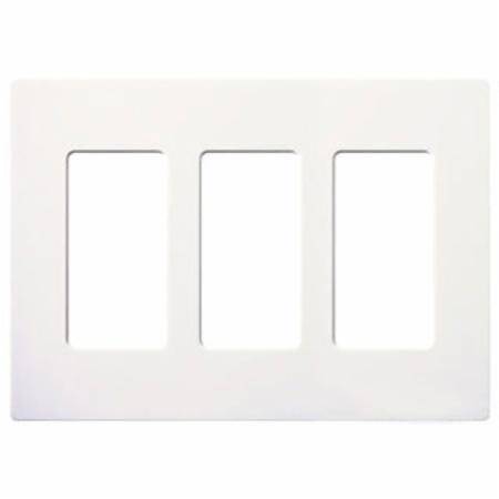 3-Gang, Lutron Electronics Co. Inc. CW-3-WH Claro®, Satin Colors® Wallplate, White