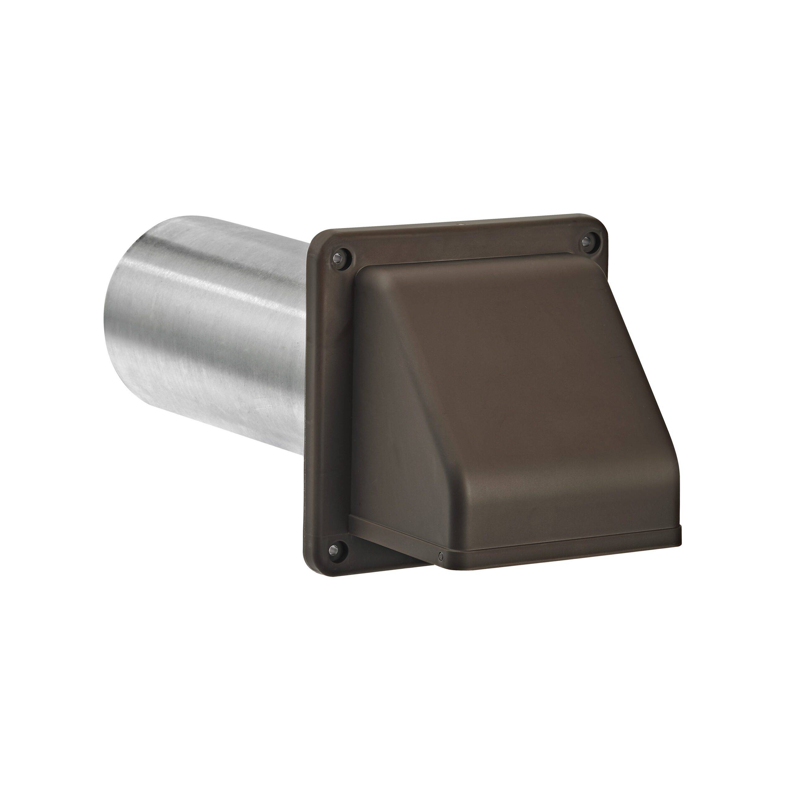 Lambro 222B Plastic Exhaust Wall Hood Vent, 3 in Dia, 6.49 in L x 6.49 in W Hood, 3.78 in Hood Opening