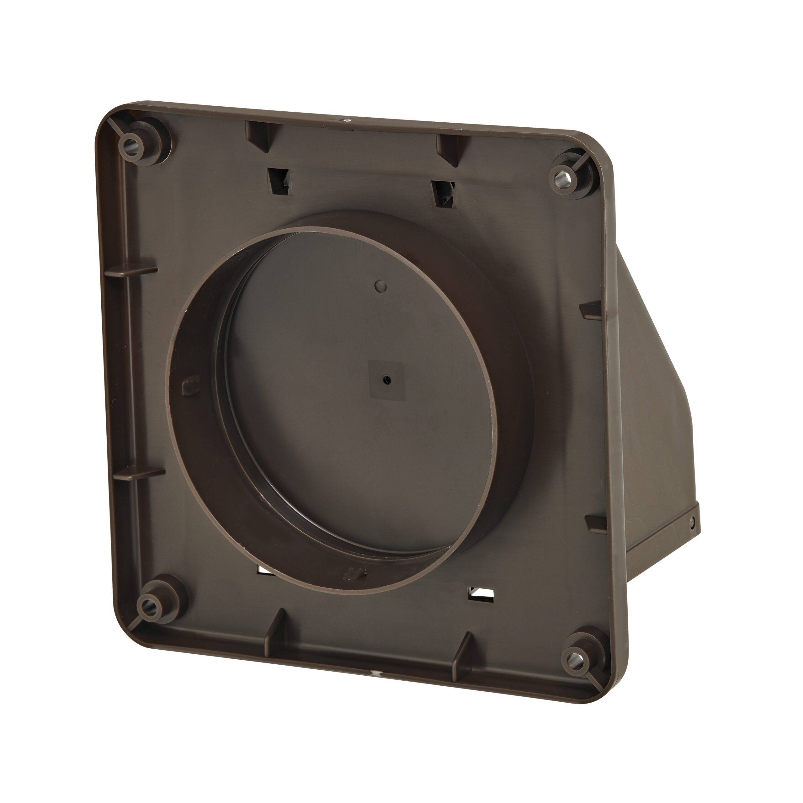 Lambro 224B Plastic Exhaust Wall Hood Vent, 4 in Dia, 5.48 in L x 5.48 in W Hood, 3.78 in Hood Opening, 10 in L Tube