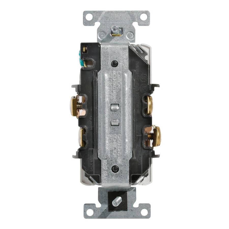 Leviton® 8300-HI 8300-H Duplex Heavy Duty Smooth Face Self-Grounding Standard Straight Blade Receptacle, 125 VAC, 20 A, 2 Poles, 3 Wires, Ivory