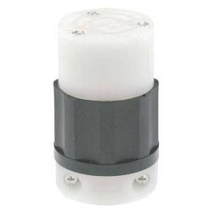 277 VAC 15 A L7-15R, Leviton Manufacturing Co., Inc. 4779-C Black & White® Locking Device Connector