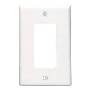 1-Gang, Leviton Manufacturing Co., Inc. 80601-W Decora® Wallplate, White