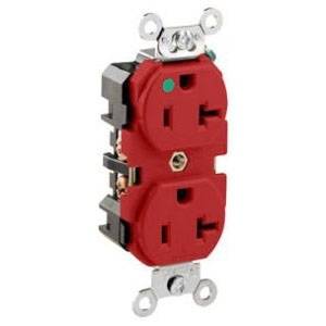 1 HP, 125 VAC, 20 A, Leviton Manufacturing Co., Inc. 8300-R Duplex Receptacle, 14 to 10 AWG, 2-Pole