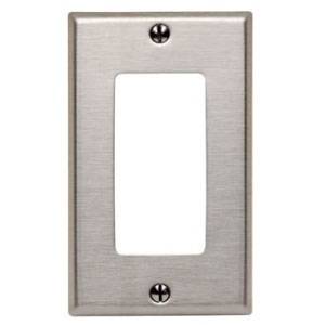 1-Gang, Leviton Manufacturing Co., Inc. 84401-40 Decora® Wallplate, Stainless Steel