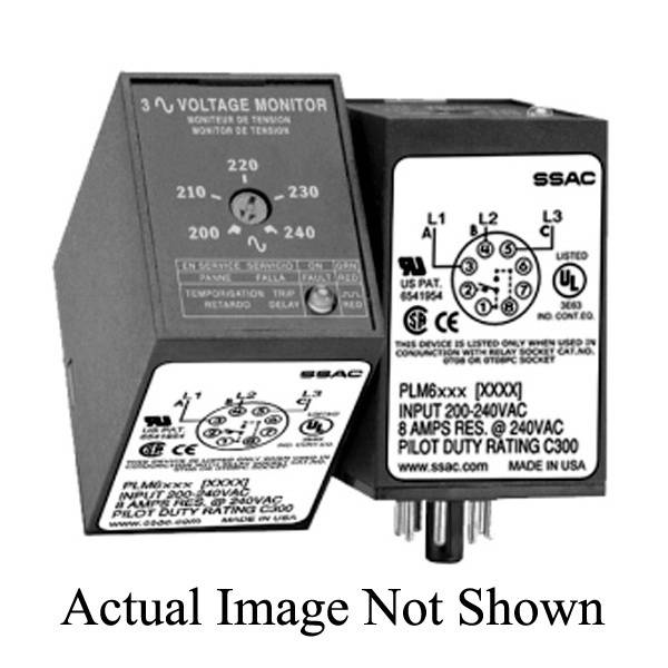 Littelfuse® SSAC® PLM6405 3-Phase Electro Mechanical Voltage Monitoring Relay, 240 VAC, 8 Pin, SPDT/(1 Form C) Contact