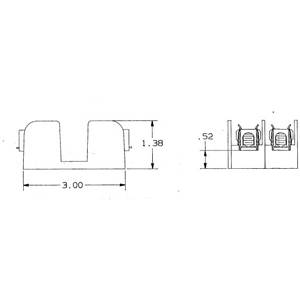 250 VAC/VDC, 30 A, Mersen S.A. 20307R Fuse Block, 2-Pole, Class R