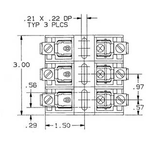 250 VAC/VDC, 30 A, Mersen S.A. 20308R Fuse Block, 3-Pole, Class R