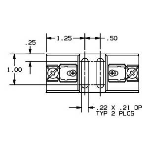 250 VAC/VDC, 30 A, Mersen S.A. 20311 Fuse Block, 1-Pole, Class H/K