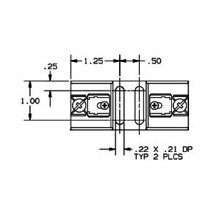 250 VAC/VDC, 30 A, Mersen S.A. 20316 Fuse Block, 1-Pole, Class H/K