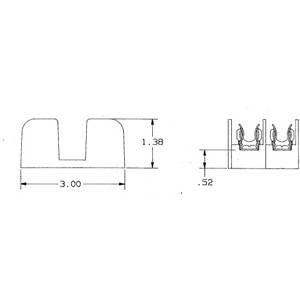 250 VAC/VDC, 30 A, Mersen S.A. 20317 Fuse Block, 2-Pole, Class H/K