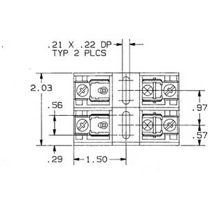 250 VAC/VDC, 30 A, Mersen S.A. 20317 Fuse Block, 2-Pole, Class H/K