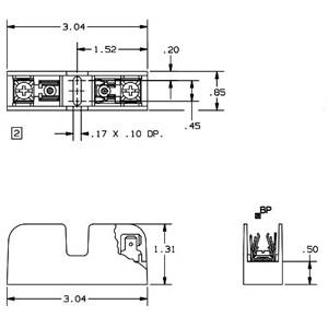 600 VAC/VDC, 30 A, Mersen S.A. 30311R Midget Fuse Block, 1-Pole, Class CC