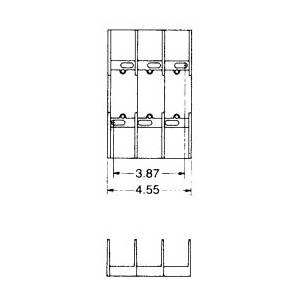 600 VAC/VDC, 30 A, Mersen S.A. 60328 Fuse Block, 3-Pole, Class H/K
