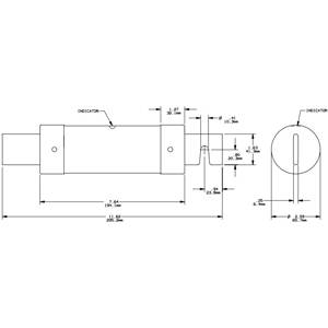 600 VAC/VDC 225 A, Class RK1, Mersen S.A. A6D225R Amp-Trap 2000®, SmartSpot® UL Power Fuse, Time Delay, Blade Terminal