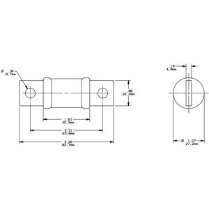 600 VAC/300 VDC 150 A, Class T, Mersen S.A. A6T150 UL Power Fuse, Fast Acting, Blade Terminal