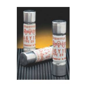 600 VAC, 1-1/2 A, Mersen S.A. A6Y1-1/2-2B Amp-Trap® Midget Fuse, Ferrule Terminal, Fast Acting