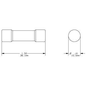 600 VAC/VDC, 2 A, Mersen S.A. ATM2 Amp-Trap® Midget Fuse, Ferrule Terminal, Fast Acting