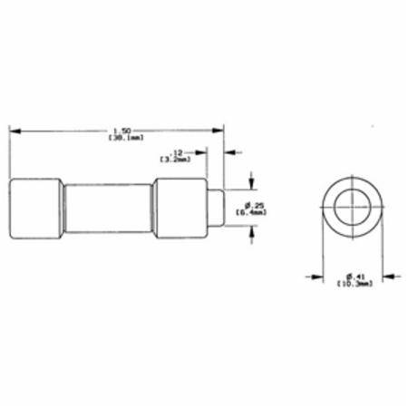600 VAC/VDC, 3 A, Mersen S.A. ATMR3 Amp-Trap® Midget Fuse, Ferrule Terminal, Fast Acting