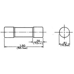 500 VAC, 10 A, Mersen S.A. ATQ10 Amp-Trap® Midget Fuse, Ferrule Terminal, Time Delay