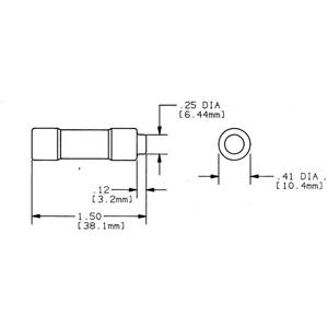 600 VAC, 3 A, Mersen S.A. ATQR3 Amp-Trap 2000® Midget Fuse, Ferrule Terminal, Time Delay