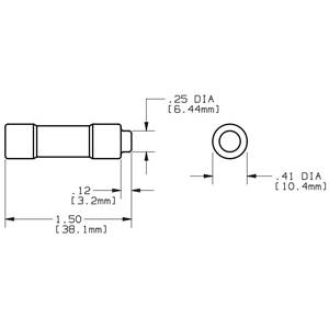 600 VAC/300 VDC, 1 A, Mersen S.A. ATDR1 Amp-Trap 2000® Midget Fuse, Ferrule Terminal, Time Delay