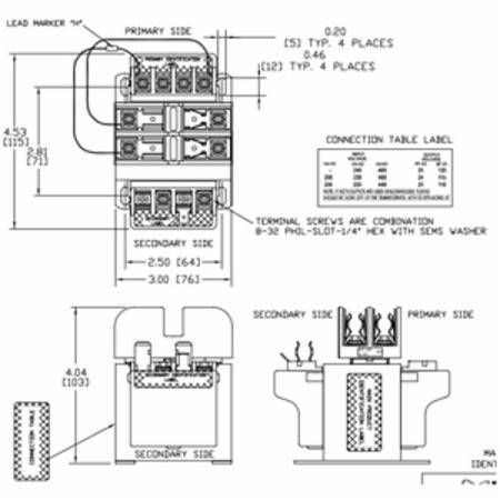 Micron B050-2000-8 Encapsulated Control Transformer