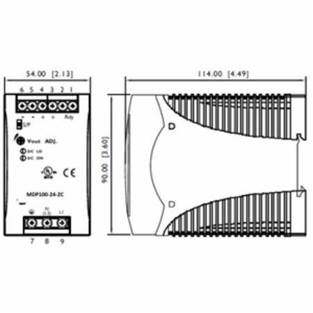 Micron MDP100-24-2C DINergy™ Power Supply