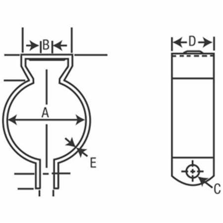 EATON Crouse-Hinds 1B Cable and Conduit Hanger With Bolt, 3/4 in, For Use With Rigid/EMT/IMC Conduit, Steel