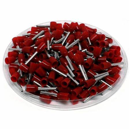 18 AWG, Miromar LLC AD10018 Terminal Block Wire Ferrule, Red