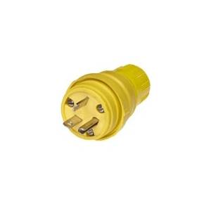 125 VAC 20 A 5-20P, Molex LLC 130146-0022 Watertite® Straight Blade Plug, Yellow