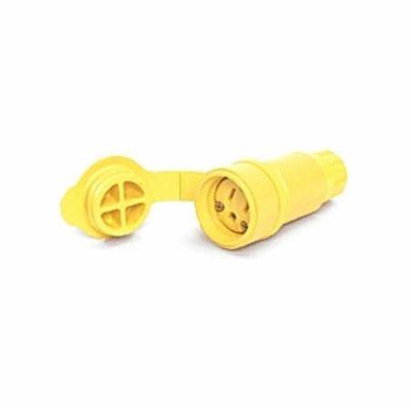 125 VAC 15 A 5-15R, Molex LLC 130146-0060 Watertite® Straight Blade Connector, Yellow