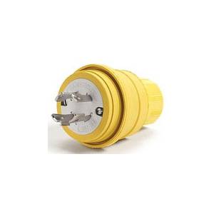 Woodhead® 28W77 130147 3-Phase Plug, 600 VAC, 30 A, 3 Poles, 4 Wires, Yellow