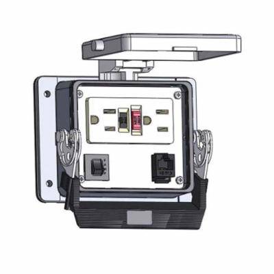 Mencom GF-RJ45-R-32 Panel Interface Connector, GFCI Duplex Outlet, Bulkhead Mount