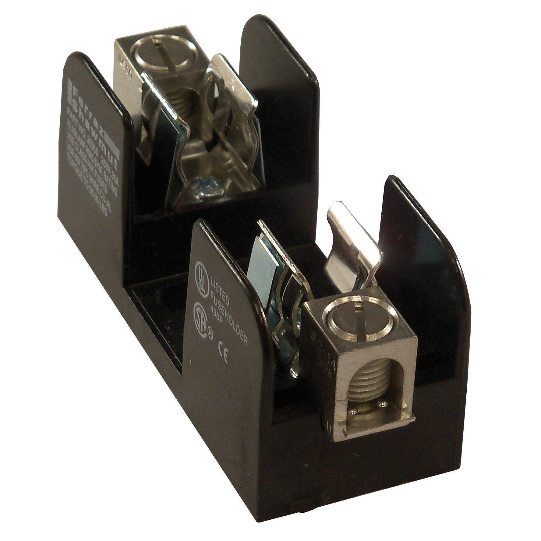 Mersen 20356 Open Style Fuse Block, 250 VAC/VDC, 30 A, Class: H/K, 14 to 4 AWG Wire, 1 Poles