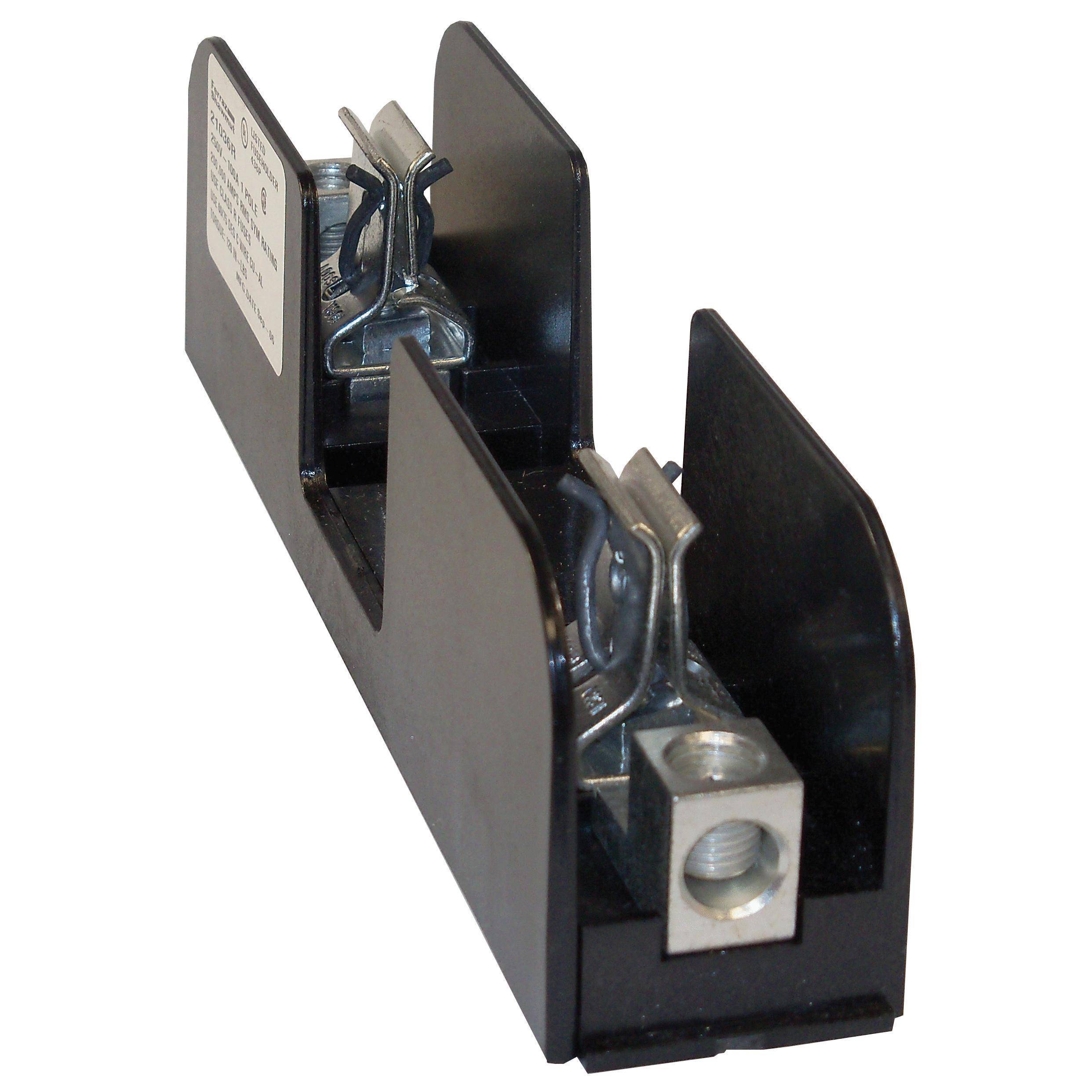 Mersen 21036R Open Style Fuse Block, 250 VAC, 100 A, Class R, 6 to 2/0 AWG Wire, 1 Pole