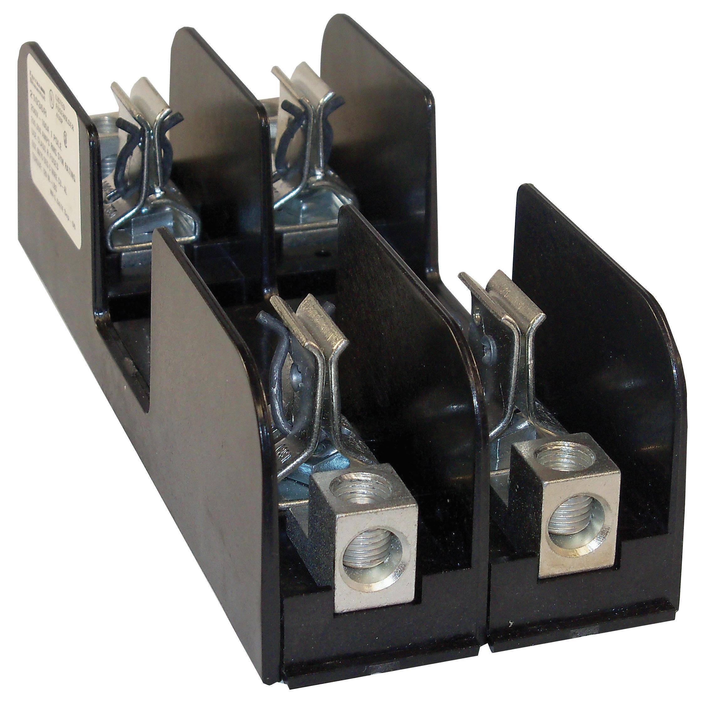 Mersen 21037R Open Style Fuse Block, 250 VAC/VDC, 100 A, Class R, 6 to 2/0 AWG Wire, 2 Poles