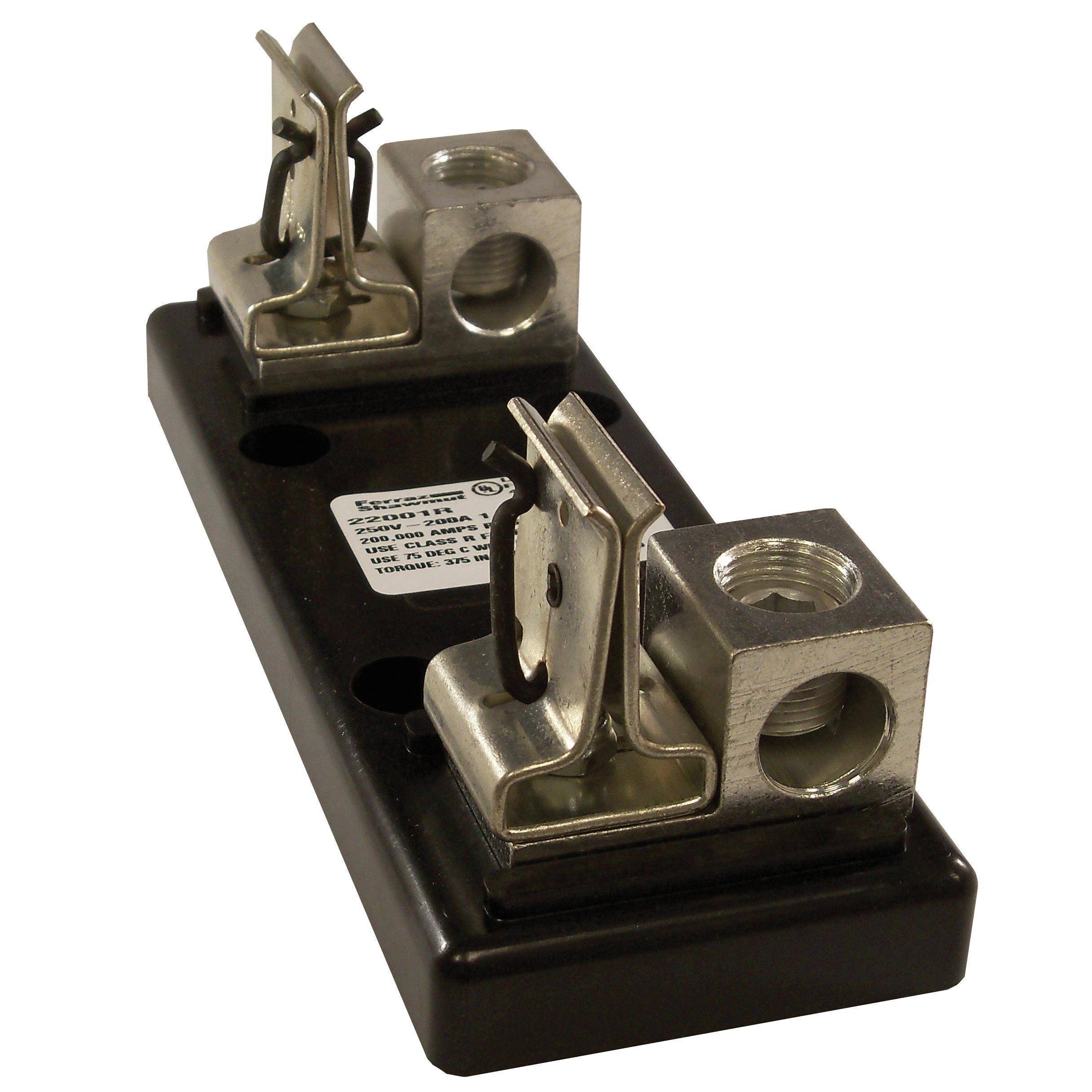 Mersen 22001R Open Style Fuse Block, 250 VAC, 200 A, Class R, 6 AWG to 350 kcmil Wire, 1 Pole