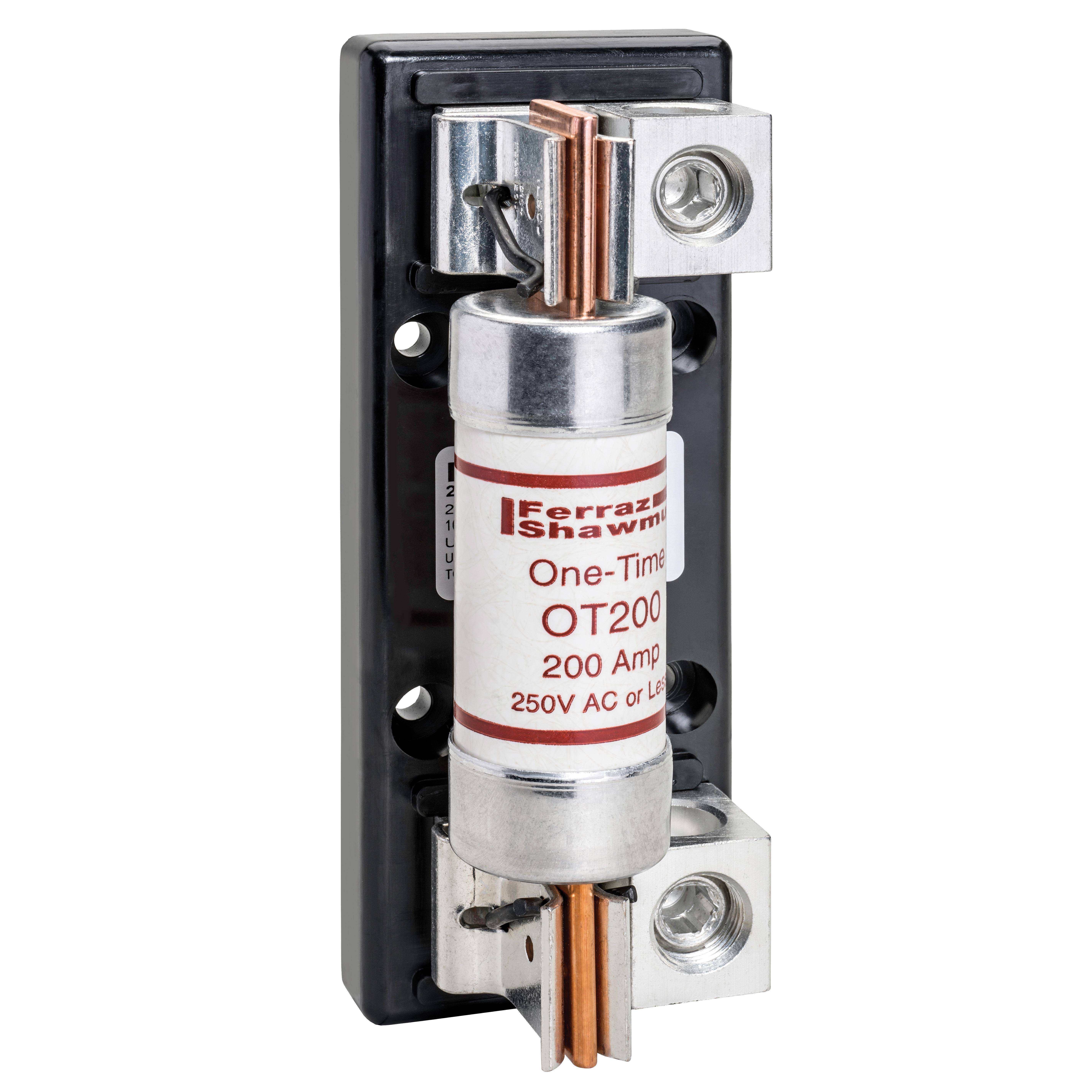 Mersen 22001 Open Style Fuse Block, 250 VAC/VDC, 200 A, Class H, 6 AWG to 350 kcmil Wire, 1 Pole