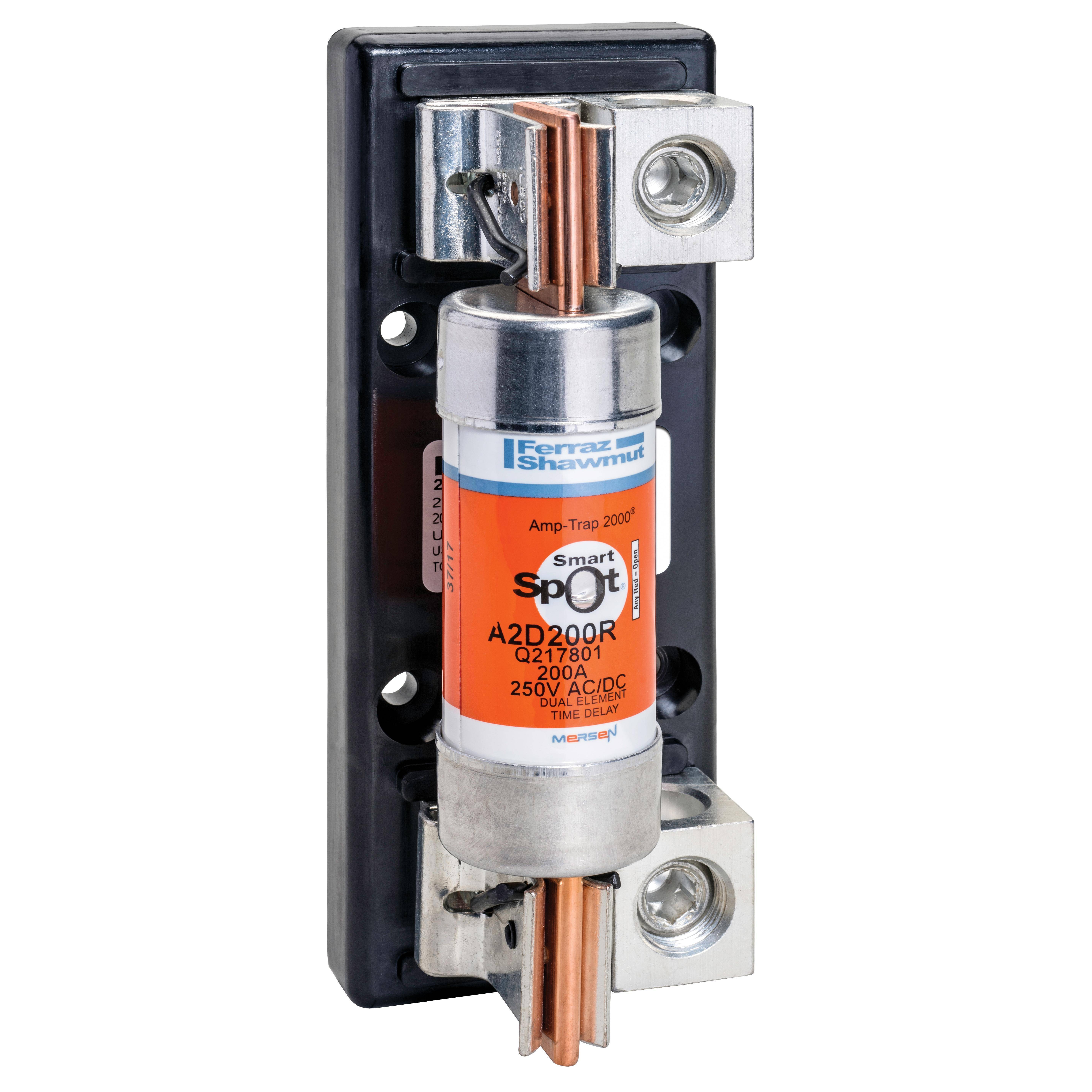 Mersen 22051R Open Style Fuse Block, 250 VAC/VDC, 200 A, Class R, 6 AWG to 350 kcmil Wire, 1 Poles