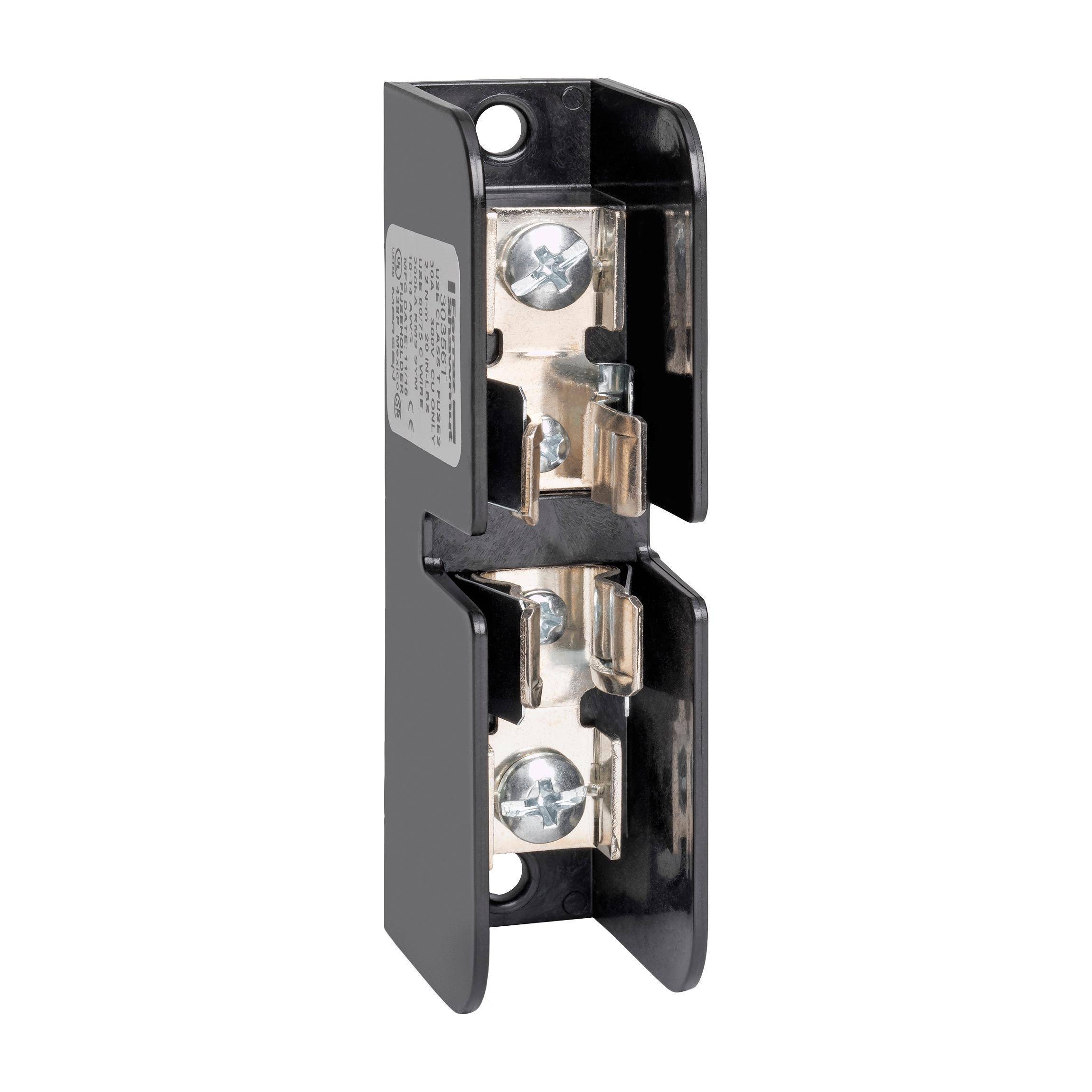 Mersen 30356T Open Style Fuse Block, 300 VAC/160 VDC, 30 A, Class: T, 14 to 4 AWG Wire, 1 Poles