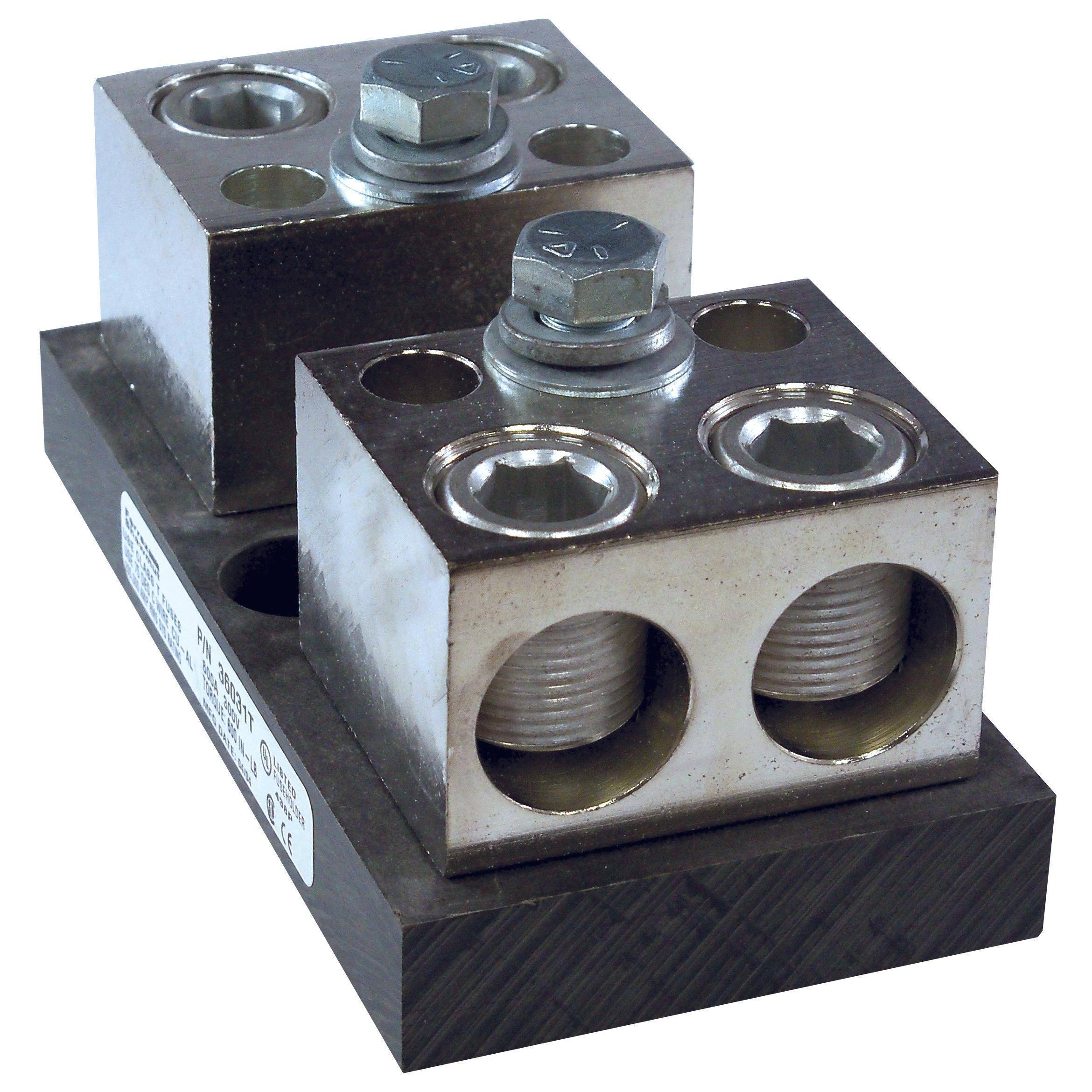 Mersen 36031T Open Style Fuse Block, 300 VAC/160 VDC, 600 A, Class: T, 2 AWG to 600 kcmil Wire, 1 Poles