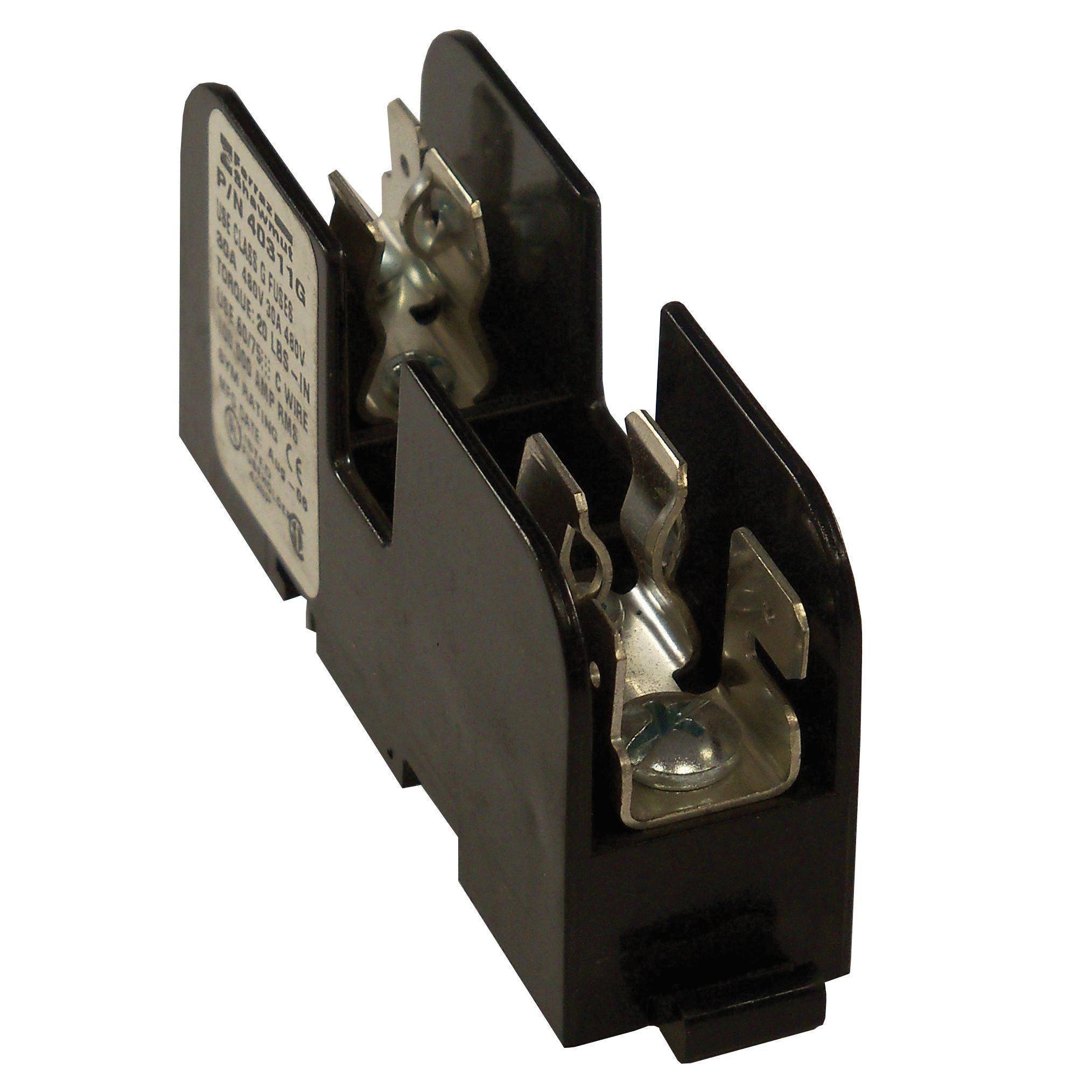 Mersen 40311G Open Style Fuse Block, 480 VAC, 30 A, Class: G, 14 to 10 AWG Wire, 1 Pole